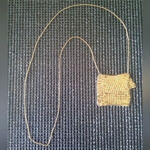 Gold Mesh Link Mini Bag Necklace